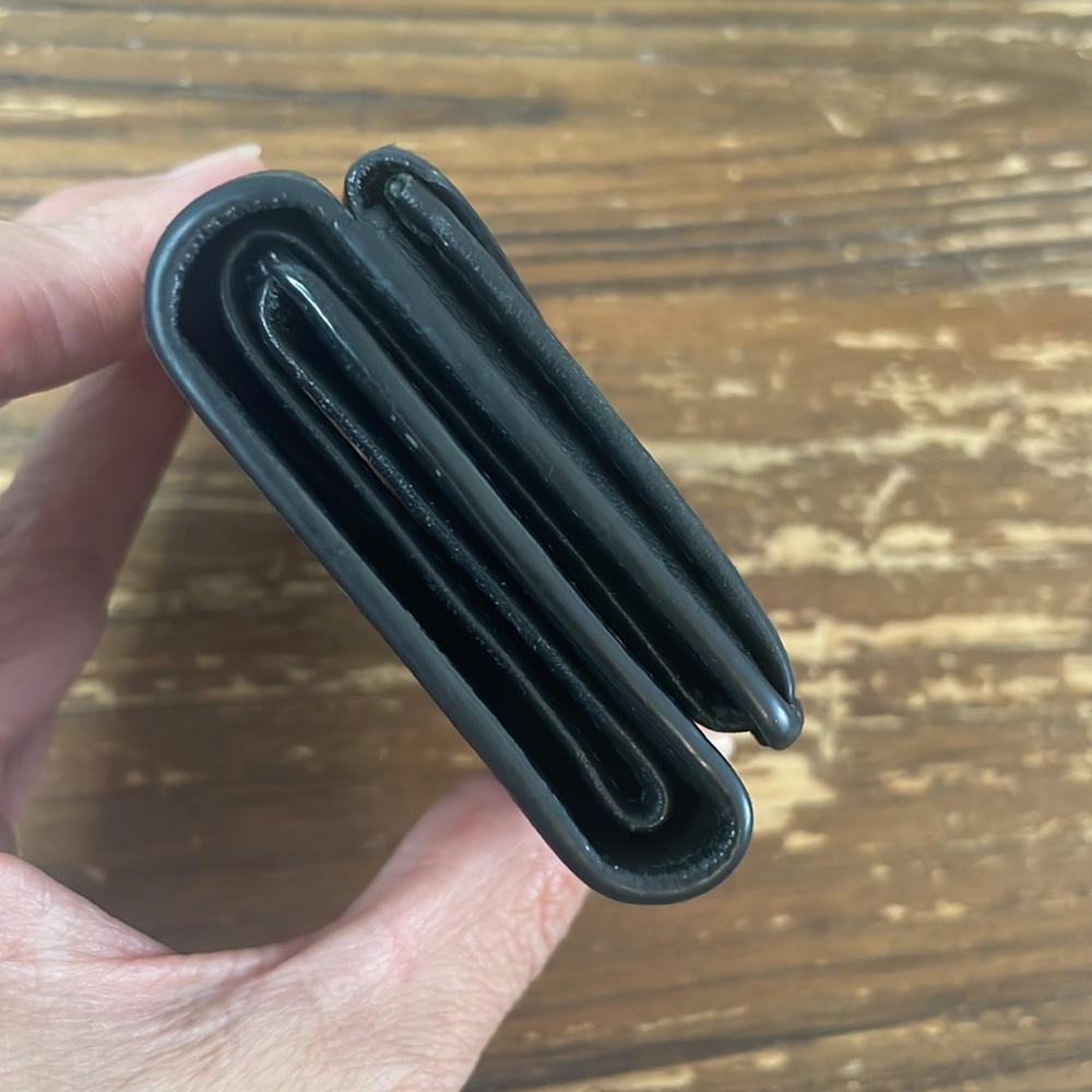 Balenciaga Paris Black Leather Tri-Fold Mini Wallet - Picture 3 of 9